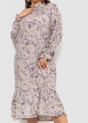 Серо-бежевое кэжуал платье оверсайз Ager с цветочным принтом