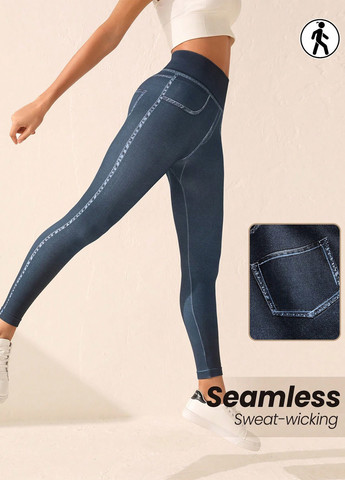 Серо-голубые демисезонные джеггинсы SHEIN