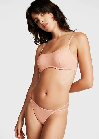 Бежевый бюстгальтер Victoria's Secret с косточками полиамид