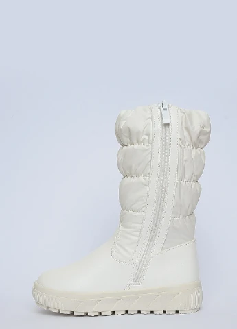 Зимние сапоги на овчине детские для девочки белого цвета на молнии Let's Shop