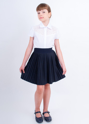 Белая однотонная блузка с коротким рукавом Kids Couture летняя