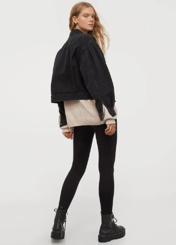 Черные демисезонные леггинсы H&M