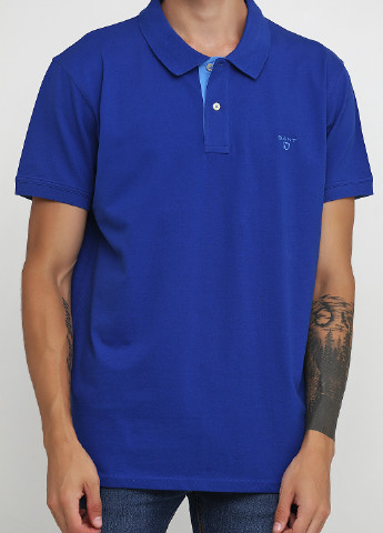 Синяя футболка-поло для мужчин Gant