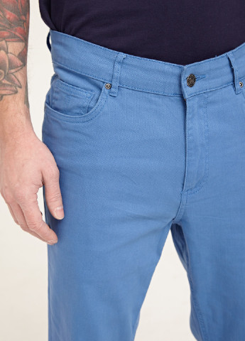 Голубые кэжуал демисезонные прямые брюки SELA