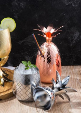 Бокал для коктейля ананас "Pineapple" из нержавеющей стали 500 мл, серебряный More (253827795)