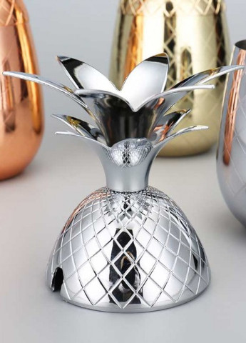 Бокал для коктейля ананас "Pineapple" из нержавеющей стали 500 мл, серебряный More (253827795)