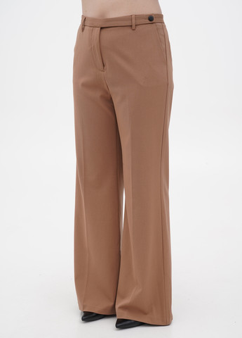 Светло-коричневые кэжуал демисезонные клеш брюки Sisley