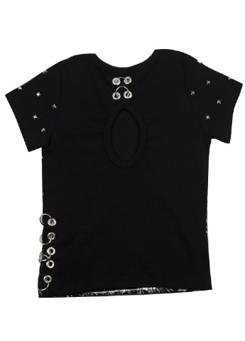 Черная летняя футболка с коротким рукавом Marions