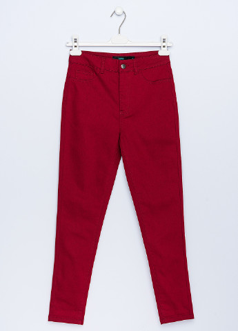 Темно-красные демисезонные брюки befree