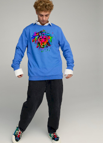 Блакитний світшот чоловічий oversize /no flis/ YAPPI (252386098)