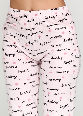 Светло-розовая всесезон пижама (футболка, брюки, маска для сна) Pijamoni