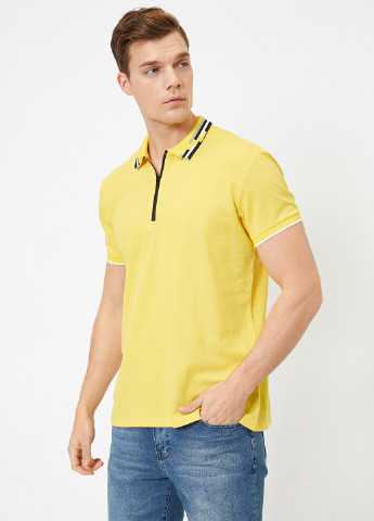 Желтая футболка-поло для мужчин KOTON однотонная