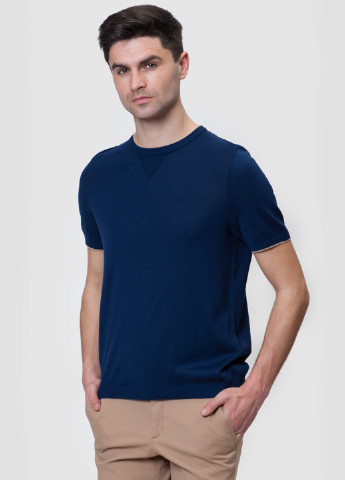 Синя футболка в'язана чоловіча Arber Crew-neck SS AVT-45
