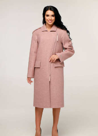 Розовое демисезонное Пальто В-1252 Розовый Favoritti