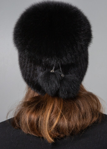 Женская зимняя шапка бини из натурального меха норки с большим помпоном из песца Меховой Стиль шарик (254953049)