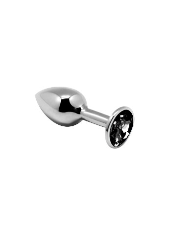 Металева анальна пробка із кристалом Mini Metal Butt Plug Black S Alive (254152271)