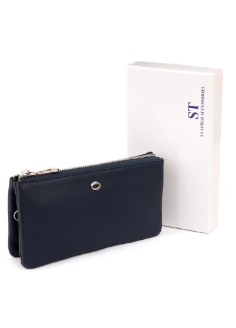 Жіночий шкіряний гаманець-клатч 19,2х10х2 см st leather (252131327)
