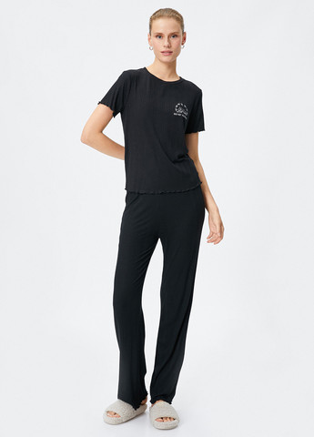 Чорна всесезон піжама (футболка, штани) футболка + штани KOTON