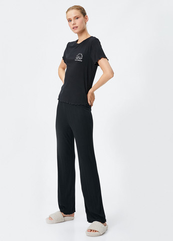Чорна всесезон піжама (футболка, штани) футболка + штани KOTON