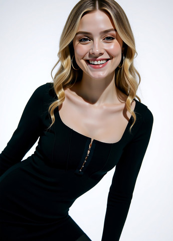 Черное кэжуал платье футляр Reserved однотонное