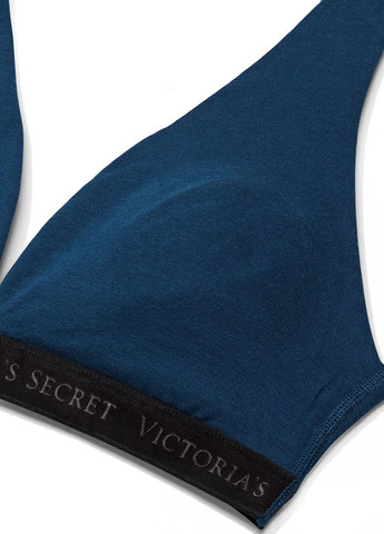 Синий топ бюстгальтер Victoria's Secret без косточек хлопок, модал, эластан