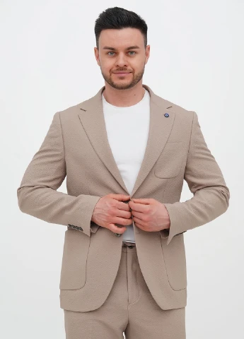 Бежевий демісезонний костюм (піджак, штани) брючний Trend Collection