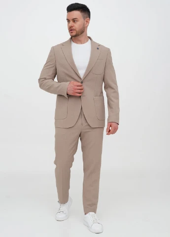Бежевий демісезонний костюм (піджак, штани) брючний Trend Collection