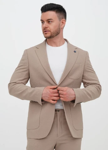 Бежевий демісезонний костюм (піджак, штани) брючний Trend Collection