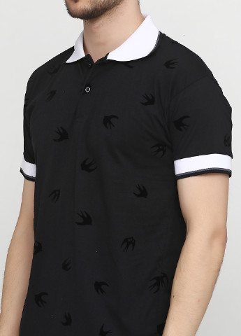 Черная футболка-поло для мужчин Chiarotex фактурная