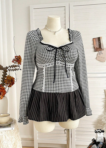 Чорно-біла блуза SHEIN