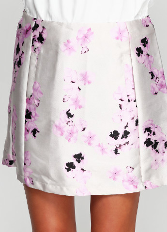 Светло-серая кэжуал цветочной расцветки юбка AX Paris мини