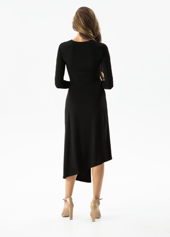 Черное кэжуал платье а-силуэт Gepur однотонное