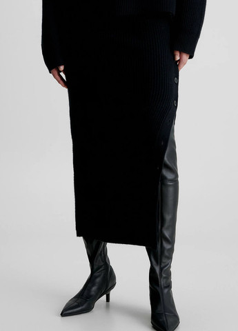 Черная кэжуал однотонная юбка Calvin Klein карандаш