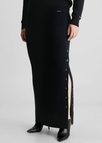 Черная кэжуал однотонная юбка Calvin Klein карандаш