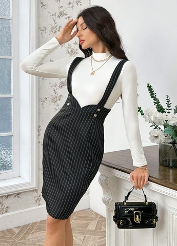 Чорний демісезонний комплект (лонгслів, плаття) SHEIN