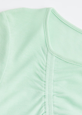 Мятный демисезонный кэжуал лонгслив H&M однотонный