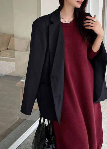 Бордовое праздничный, кэжуал платье а-силуэт, платье-свитер SHEIN однотонное