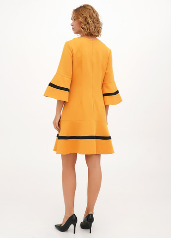 Охра коктейльное, праздничный платье а-силуэт Vicolo однотонное