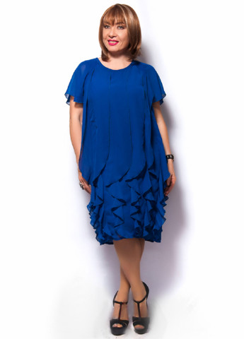 Синее кэжуал платье LibeAmore однотонное