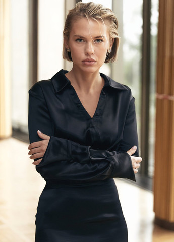 Черное кэжуал платье Gepur однотонное