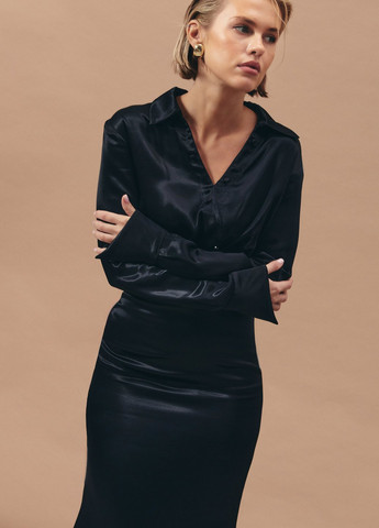 Черное кэжуал платье Gepur однотонное