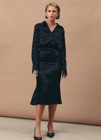 Черное кэжуал платье Gepur однотонное