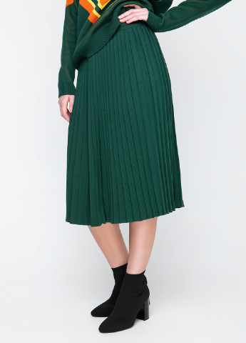 Темно-зеленая кэжуал однотонная юбка Sewel плиссе
