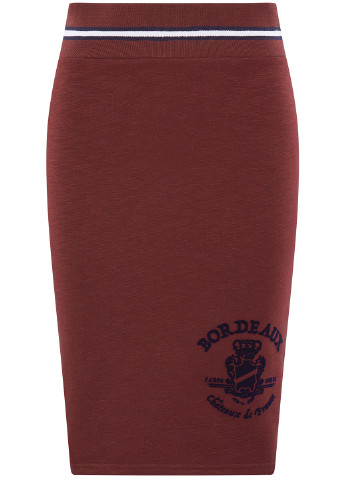 Красная кэжуал с надписью юбка Oodji мини