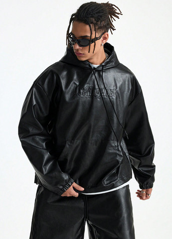 Черный демисезонный костюм (худи, шорты) с шортами SHEIN