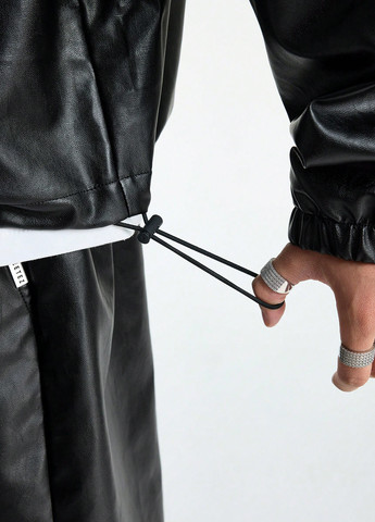 Черный демисезонный костюм (худи, шорты) с шортами SHEIN