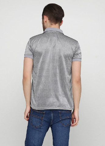 Серая футболка-поло для мужчин Chiarotex с геометрическим узором