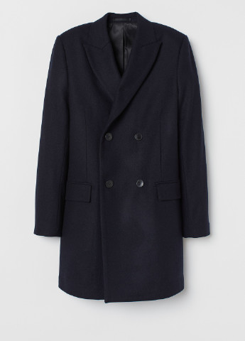 Темно-синє демісезонне Пальто вовняне H&M