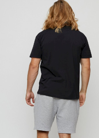 Чорна футболка чоловіча basic /air print/ YAPPI