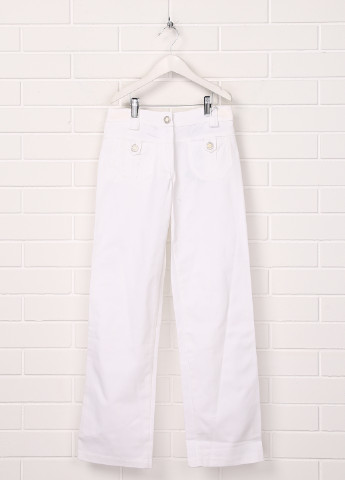 Белые кэжуал демисезонные со средней талией брюки Blumarine